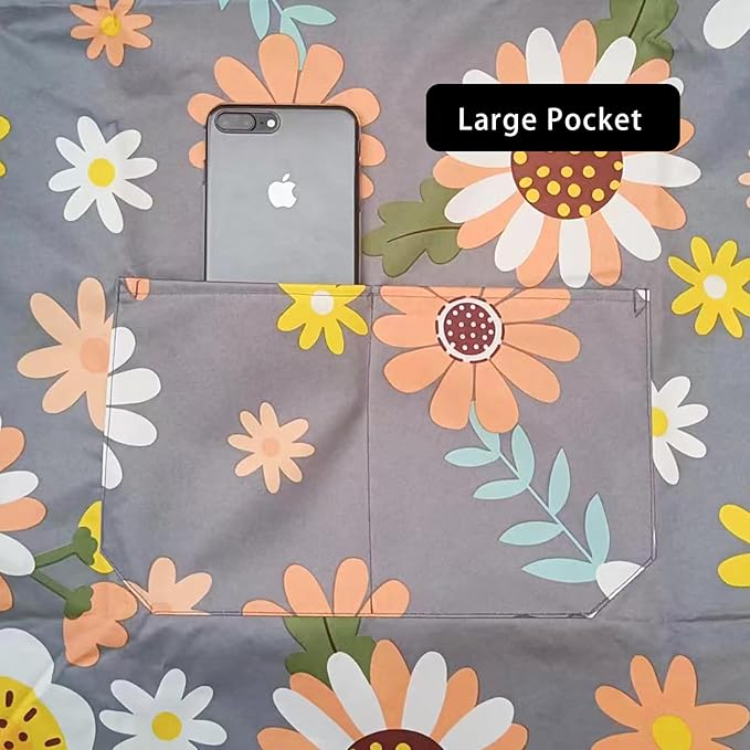 DILLMAN 2 Pack Floral Aprons with Pocket Blooming Womens Waterproof Adjustable Cooking Aprons Kitchen Gardening Salon