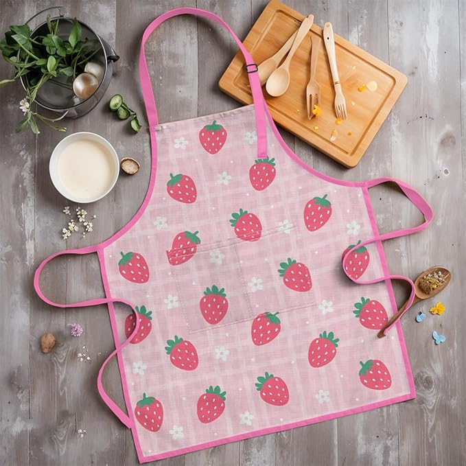 SANDJEST Kids Apron with Chefs Hat Set, Kitchen Apron Gifts
