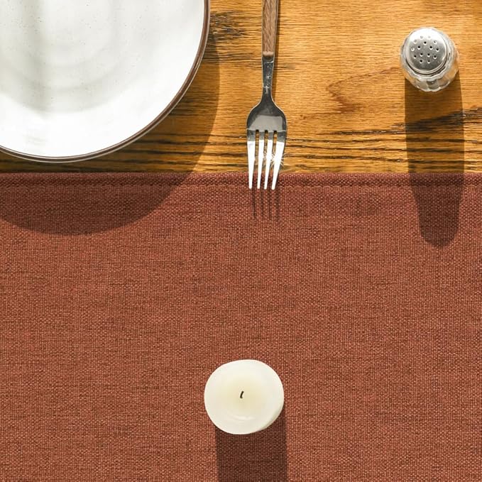 Artoid Mode Rusty Orange Table Runner, Seasonal Fall Thanksgiving Washable Kitchen Dining Table Decoration for Home Party Decor 13x36 Inch