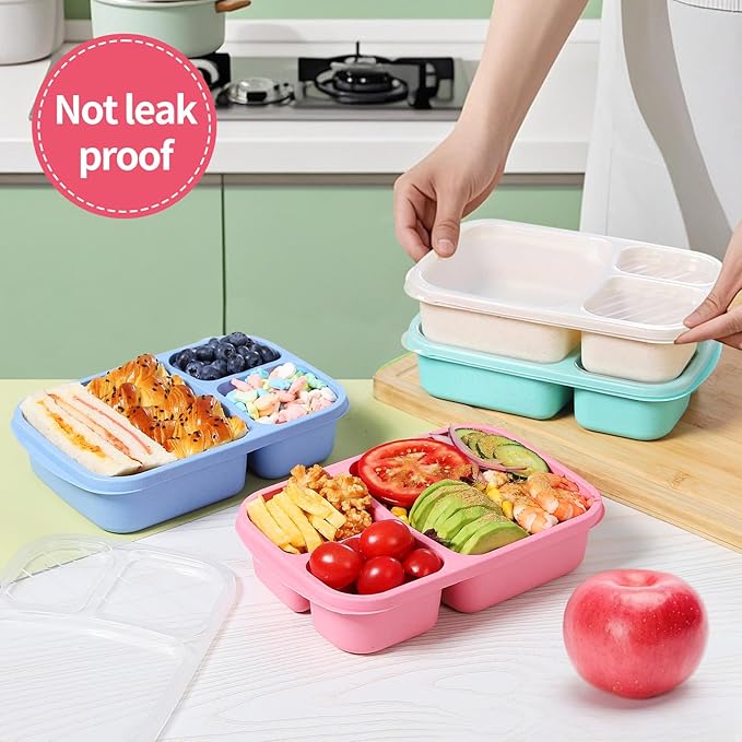 Lunch box meal prep containers snack containers-bento box food storage containers with lids snackle box container bento box adult salad container for lunch reusable for Work - Camping