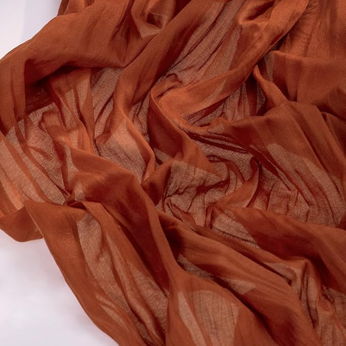 Socomi 6pcs Terracotta Valentine's Day Cheesecloth Table Runner Boho Rustic Gauze 120 inch 10FT Cheese Cloth Runner for Wedding Party Baby Shower Birthday Home Decor Holiday Decorations
