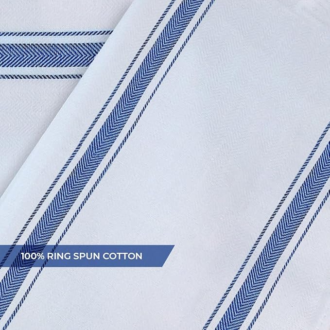 Avalon Kitchen Dish Towels Set (Value Pack of 30) Size 15x25 Inch, 100% Cotton Soft & Absorbent Kitchen Towels, Tea Towels, Reusable Cleaning Cloths for Household Cleaning (Blue)