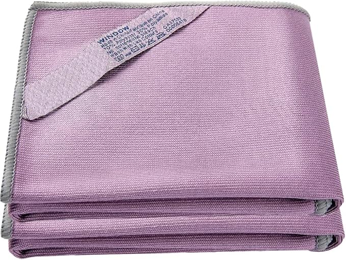 NΘrwex Window Cleaning Cloth, Glass Cloth, Cleaning Cloth, Streaks Schatches Free (Purple 2 Pack)