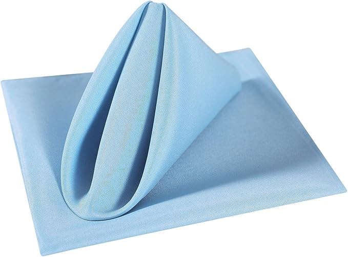 Cloth Napkins 17x17 inch Washable Polyester Dinner Napkins Soft Table Napkins for Wedding Party Dining Banquet(Blue Mist,100PCS)