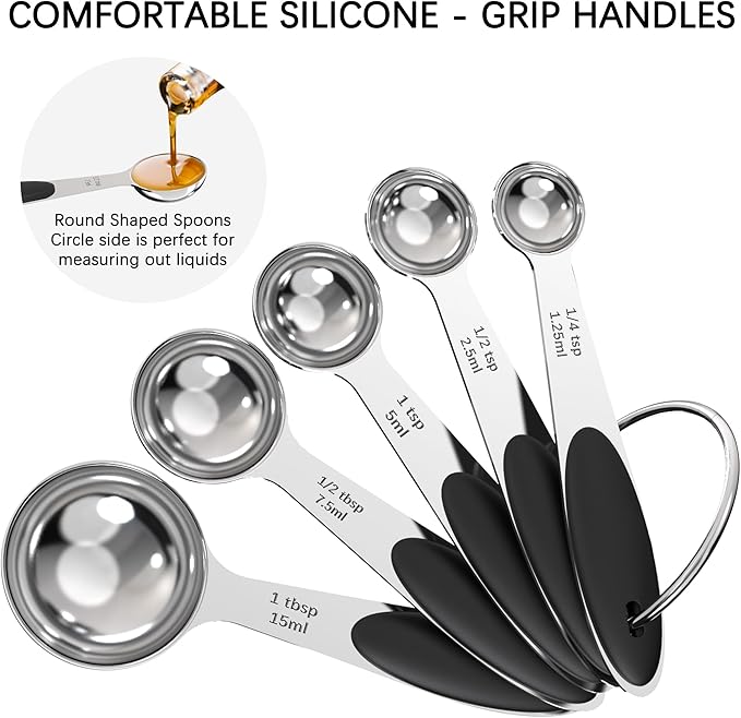 TILUCK Measuring Cups and Spoons Set, Stainless Steel, Kitchen Utensils for Cooking and Baking (10)