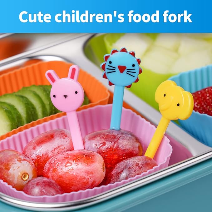 Doiaz Silicone Lunch Box Dividers, 46 Pcs Bento Bundle Lunch Box Kit for Kids Lunch Accessories, BPA Free, Dishwasher Safe