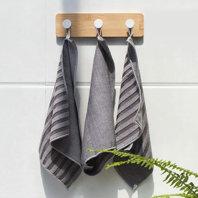 8 Pack Stainless Steel Cleaning Cloth, Double-Sided Microfiber Stainless Steel Cleaner for Kitchen Stovetop, Multi-Purpose Non-Scratch Cleaning Towel, Stripe Pattern, 12 x 12 Inches