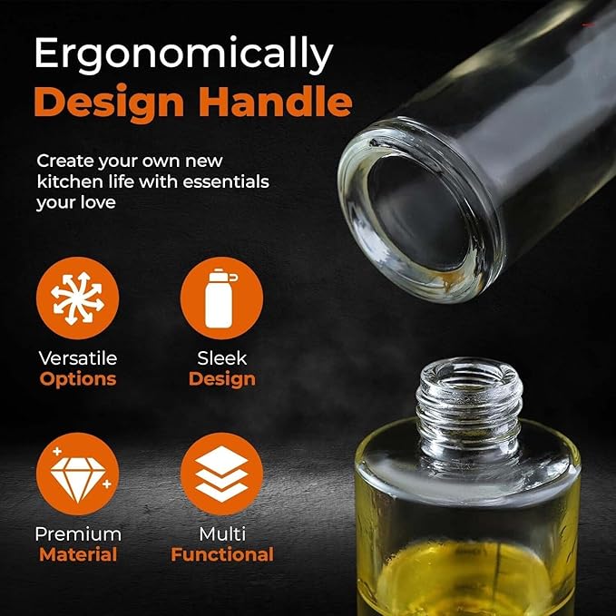 VIGOR PATH Oil Sprayer Mister – 100ml Stainless Steel Refillable Spray Bottle for Cooking, Air Fryer, BBQ, Salad, Baking & Roasting – Kitchen Gadget for Oil & Vinegar – Pack of 10