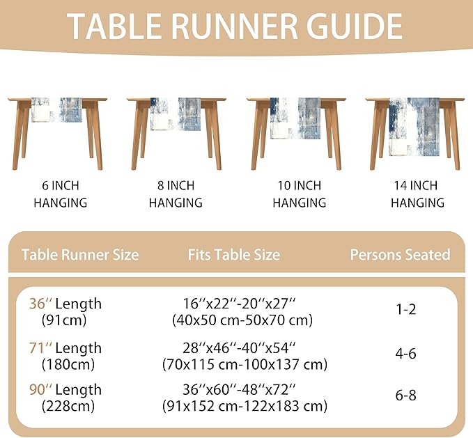 White Gray Table Runners Modern Art Farmhouse Linen Table Runners Dresser Scarves Retro Rustic Style for Party Kitchen Dining Table Coffee Holiday Party Decor (13"x 36")