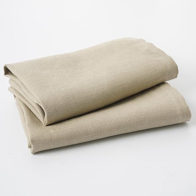 Linen Thick Kitchen Towels Set of 2-100% Linen Dish Towels with Hanging Loops, Super Soft Quick Dry Tea Towels Stonewashed and Handcrafted 17.7 x 23.6 Inch,Dark Apricot
