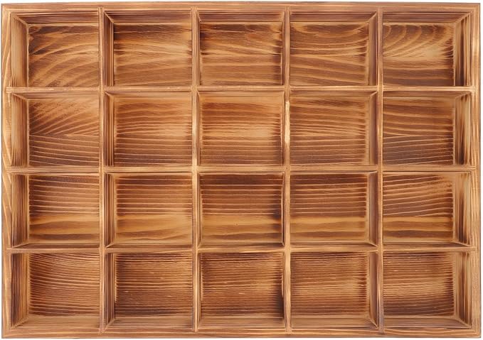 20-Compartment Drawer Organizer Box for Socks and Underwear Storage Space-Saving Grid Display Box for Closet Dresser and Vanity Multipurpose Sorting Tray for Ties and Accessories