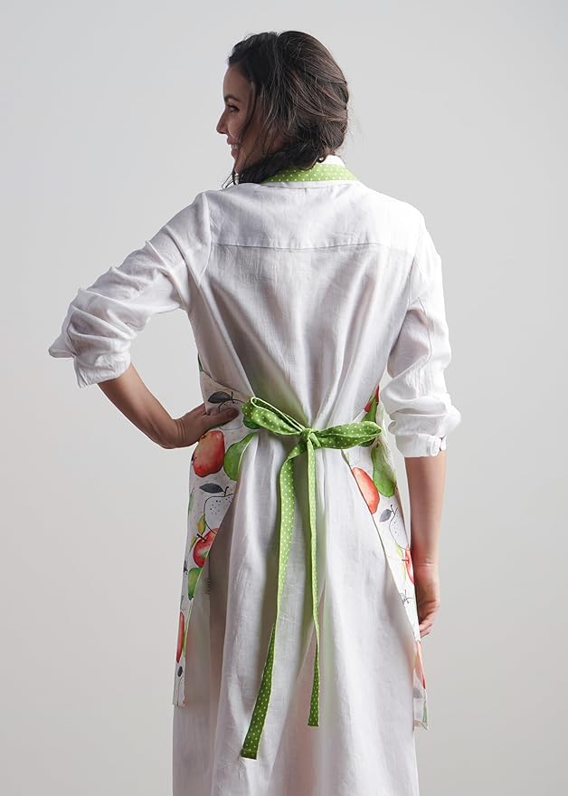 Maison d' Hermine 100% Cotton Apron for women with Pocket Kitchen Chef Apron for Men Cooking Mothers Day Gifts