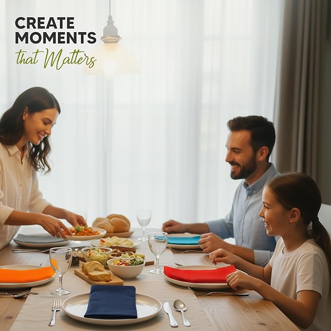 Utopia Kitchen Multi Color Cloth Napkins [12 Pack, 18x18 Inch] Absorbent Cotton Blend Washable and Reusable for Dinner, Restaurant, Lunch, Wedding and Hotel