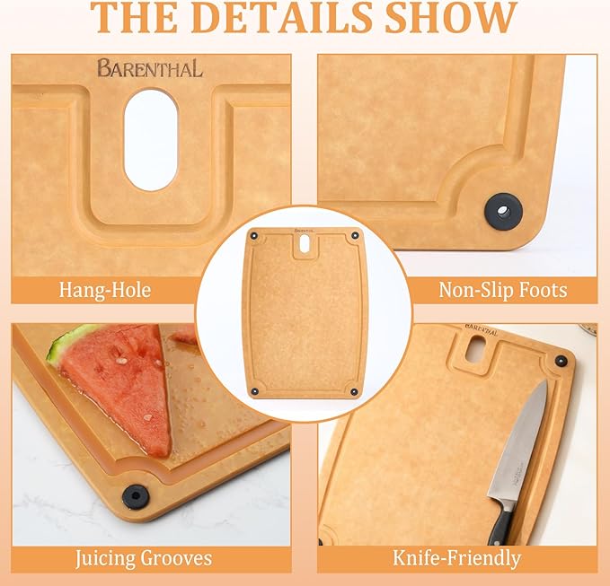 Cutting Boards for Kitchen Dishwasher - 2PC Cutting Board Set Double-Sided with Non-Slip Feet and Juice Groove Composite Chopping Board for Kitchen Knife Friendly Cut Meat, Fruit,Vegetable