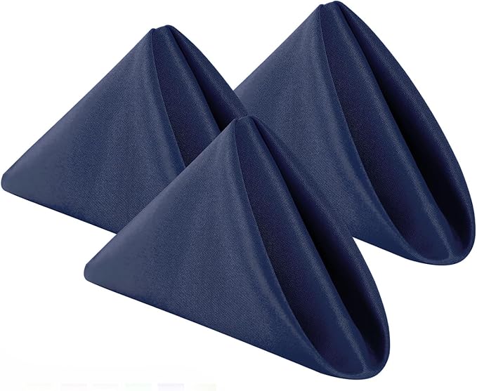 Bailarina Cloth Napkins Set of 120,17x17 inches Dinner Napkins Cloth Washable,Polyester Square Table Cloth Napkin Bulk with Hemmed Edges Ideal for Banquets, Parties and Weddings-Navy Blue
