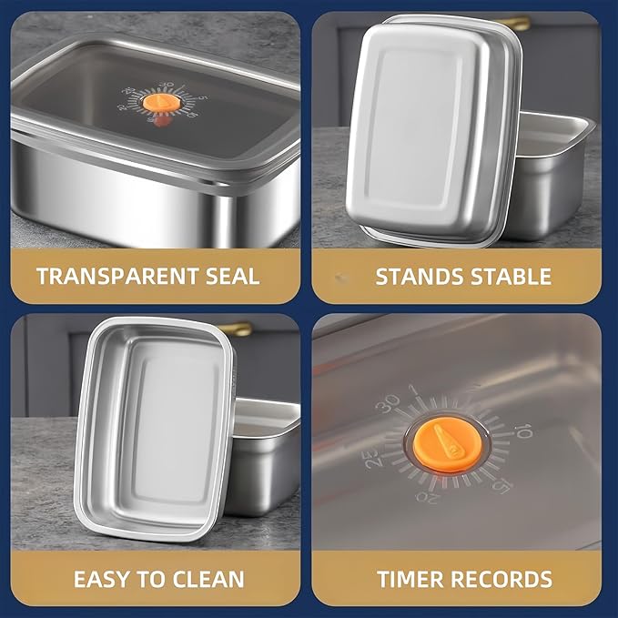 10 Pack Stainless Steel Food Storage Containers with Airtight Leak-Proof Lids, 34oz Reusable Meal Prep Lunch Boxes, Freezer & Dishwasher Safe Metal Containers for Leftovers & Snacks