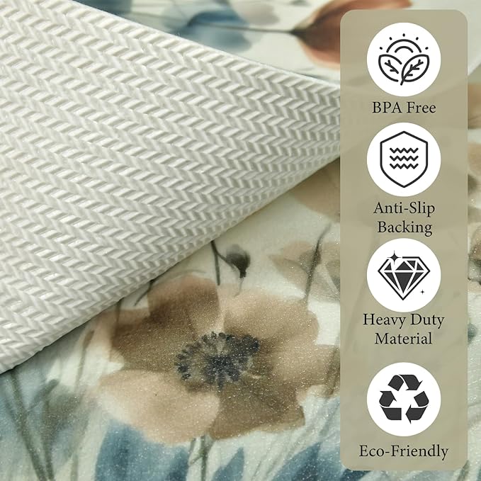 Vinyl Placemats Set of 6-12x17 Inch - Heat Resistant Washable Place Mats Waterproof Non-Slip Wipeable Table Mats for Dining Table Decor, Spring Outdoor Plastic Placemat