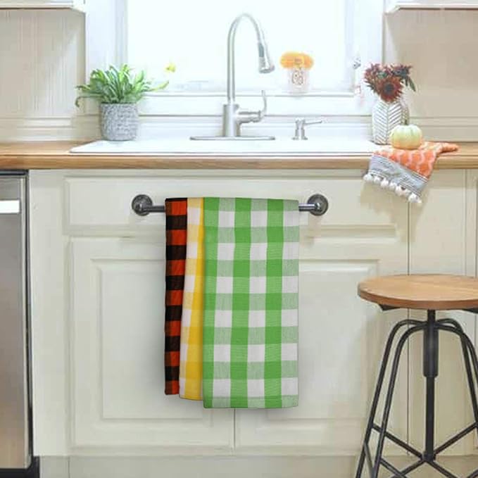 Urban Villa Cloth Napkins Set of 12 20x20 Inches 100% Cotton Napkins Cloth Washable Durable Reusable Absorbent Table Dinner Napkins Cloth for Hotel Lunch Restaurant Weddings Parties Multi Checks