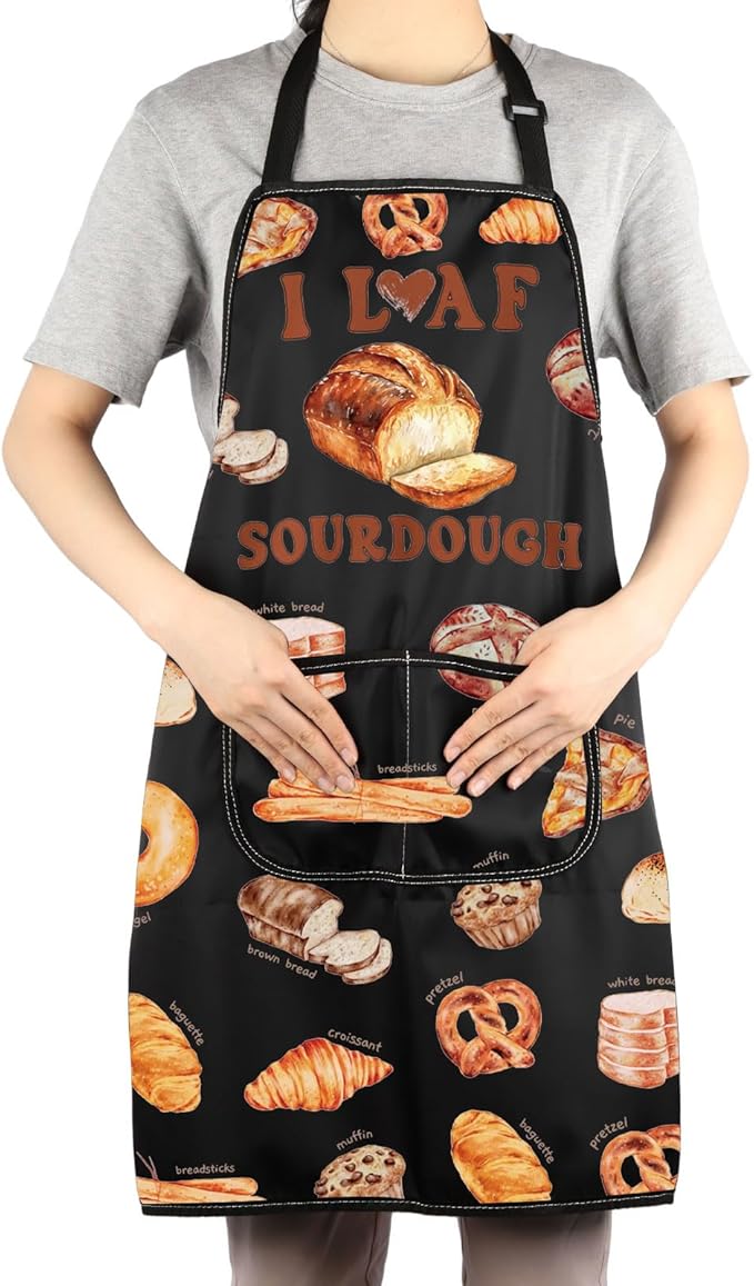 JNIAP Bread Baking Apron Bread Baker Aprons i Loaf Sourdough Baking Mom Gifts Baking Master Apron