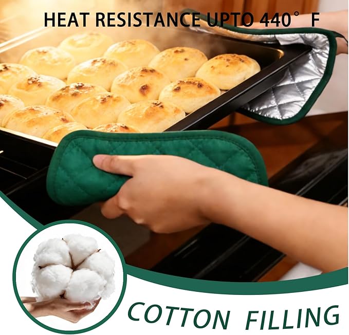 4 Pack Pot Holders for Kitchen Clearance Oven Potholders Sets for Kitchens Hot Pads for Kitchen Countertops Heat Resistant Dark Green