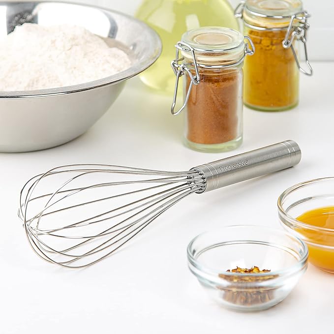 Prepworks by Progressive 10" Balloon Whisk, Handheld Steel Wire Whisk Perfect for Blending, Whisking, Beating and Stirring, BPA Free, Dishwasher Safe, Stainless Steel, Model Number: BA-3024