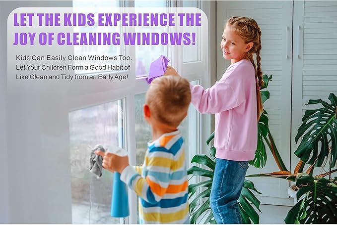 Longmann 2 x NΘrwex Basic Package Window Cleaning Cloth and Enviro Cloth Glass Cloth, Cleaning Cloth, Streaks Scratches Free (2 Purple and 2 Grey)