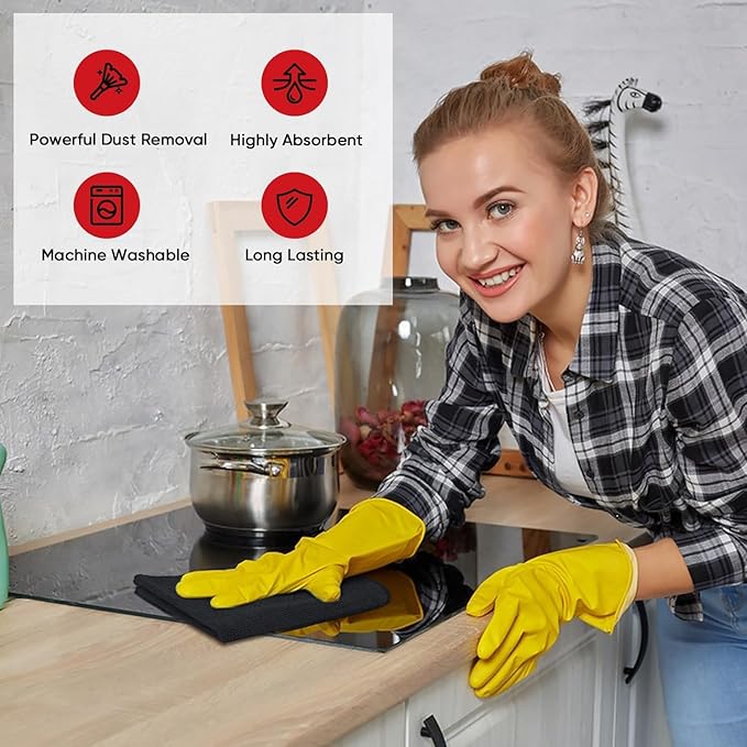 AIDEA Microfiber Cleaning Cloth 5 Pack, Microfiber Towels for Cars, Soft & Absorbent Cleaning Rags, Premium Lint Free Shop Towels for House, Kitchen, Car, 12inx16in