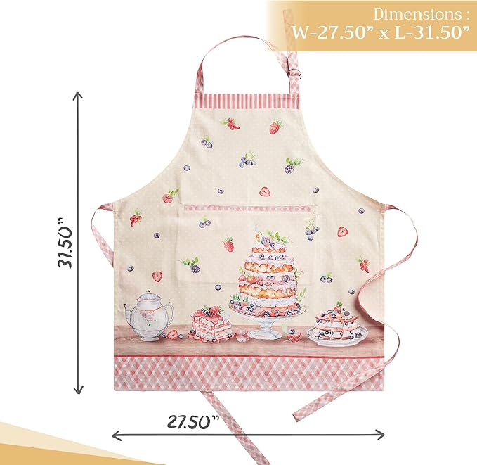 Maison d' Hermine 100% Cotton Apron for women with Pocket Kitchen Chef Apron for Men Cooking Mothers Day Gifts