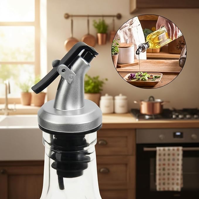 WERTIOO Olive Oil Dispenser Bottle, 3Pack 17 OZ 500ml Glass Oil Dispenser for Kitchen with 3 Pourer,1 Stainless Steel Funnel & 1 Pen and 8 Label for Kitchen