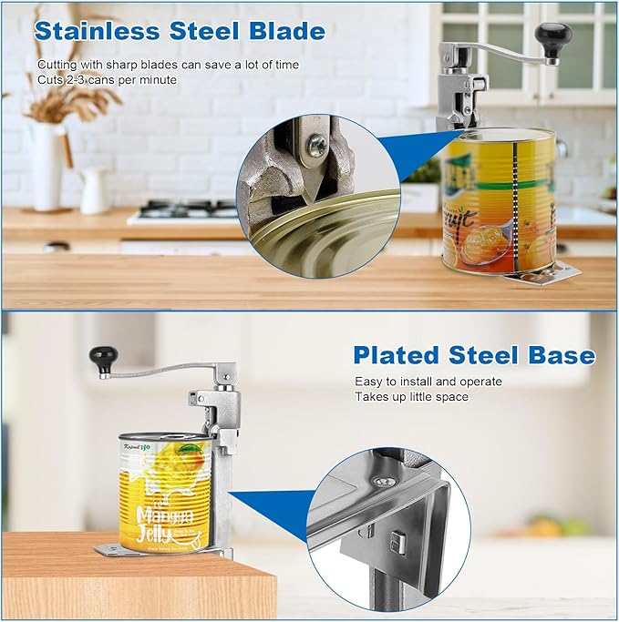 Commercial Can Opener Replacement-Parts Kit - Knife/Blade & Gear Compatible Manual Can Opener