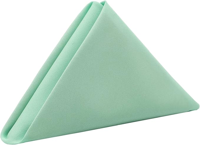 Your Chair Covers Cloth Polyester Napkins, 20 x 20 Inch, Washable Dinner Fabric Linen Napkins with Hemmed Edges for Restaurant, Wedding and Holiday Pack of 10 (Mint)