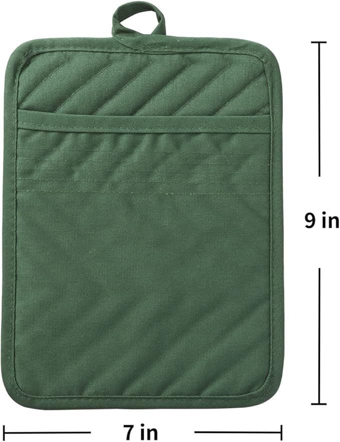 Anyi Pot Holders and Oven Mitts 7" X 9" Heat Resistant Cotton Pocket Pot Holder Set Feature of Non Slip Kitchen Hot Pad Oven Mitts, 3-Pack (Mojave Desert)