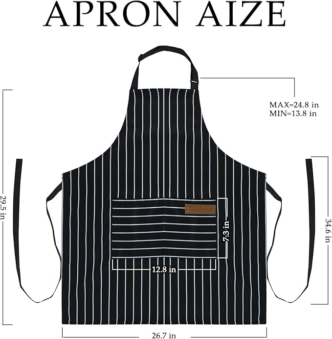 Taidven 2 Pack Apron - Unisex, Adjustable Bib Kitchen Apron, Cooking Apron, Aprons for Women Men with Pockets, Chef Aprons
