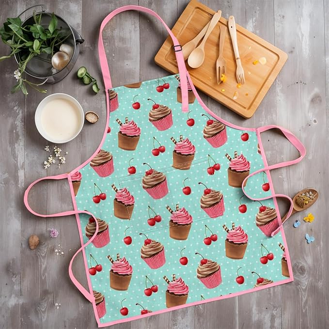 SANDJEST Kids Apron with Chefs Hat Set, Kitchen Apron Gifts