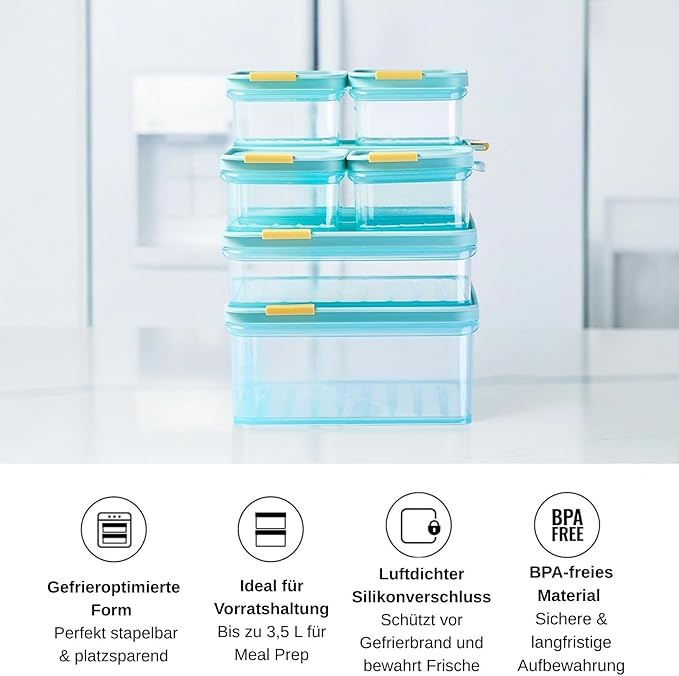 LocknLock HFL105 Freezer Fit Plastic Food Storage Container with Lid for Kitchen, Lunch, Meal Prep, and Leftovers, BPA-Free, Airtight, Leakproof, Microwave, Dishwasher-Safe, 2.2L