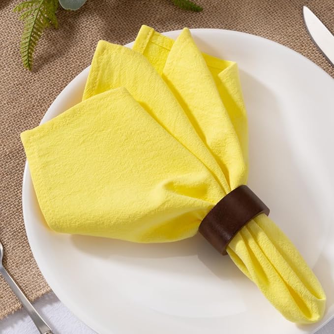 MLMW Yellow Cloth Napkins Set of 8 Spring Easter Napkins Cloth Bulk Washable Cotton Dinner Napkins 16"×16" for Wedding Party Baby Bridal Shower Birthday Table Decor