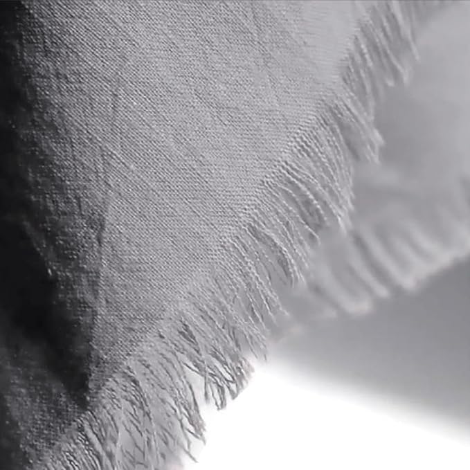 Handmade Cloth Napkins 100% Cotton Napkins with Fringe，Delicate Handmade Cloth Napkins for Dinners, Parties, Weddings and More，18 x 18 Inch Set of 6 - Grey