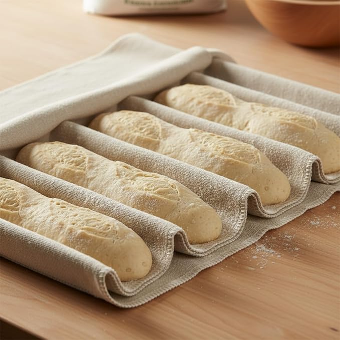 LITO LINEN AND TOWEL Flour Sack Towels for Bread Dough Proofing – Unbleached, Thick Cotton Baking Cloth for Baguettes, Ciabatta, Pastry – Reusable, 28"x28", 3-Pack