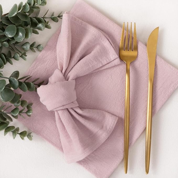 Socomi Cloth Napkins Pink Easter Spring Washable Reusable Bulk Linen Cotton Napkins Set of 4 17"x17" for Wedding Party Bridal Baby Shower Birthday Dining Table Decorations