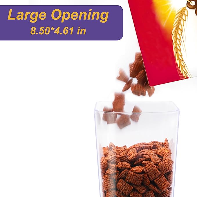 Cereal Dispenser Countertop, Kitchen Organization Cereal Containers Storage, 3.2L Candy Dispenser Plastic Cereal Dispenser for Pantry, Snack Containers Can Hold Granola, Dry Food, Grain, Black, 2Pc