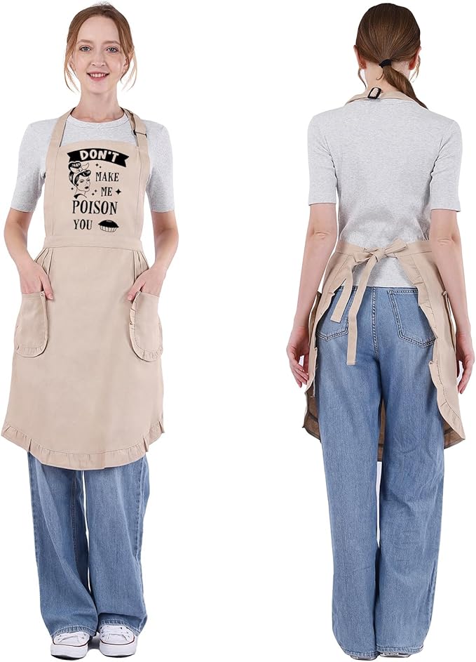 Fairy's Gift Funny Cooking Aprons for Women with Pockets, Sarcastic Womens Aprons for Kitchen Cooking Humor - Fun Mothers Day, Birthday, Cute Baking Gifts for Mom, Wife, Baker, Chef, Retro Housewife
