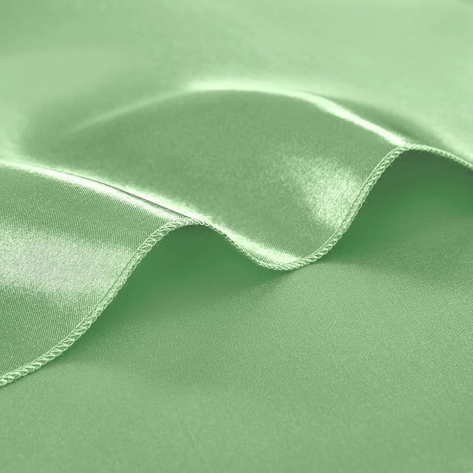 KKJIAF 50 Pack Sage Green Square Satin Napkins 17x17 Inch Soft Smooth Cloth Napkins，Silky Table Napkin for Wedding Banquet Party Decoration