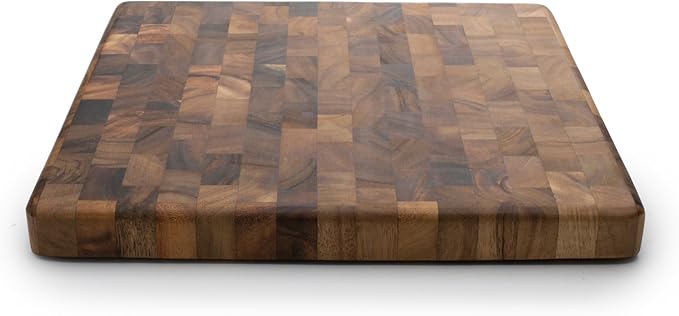 Ironwood Gourmet 28218 Square Charleston End Grain Chef's Board , Acacia Wood 14" Square