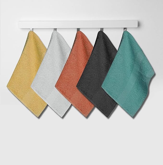 ZUPERIA 100% Cotton Bath Wash Cloths 24 Pack - 12" x 12"- Highly Absorbent Soft Washcloths for Face, Gym Towels, Hotel Spa Quality, Reusable Multipurpose (12 Multicolors)