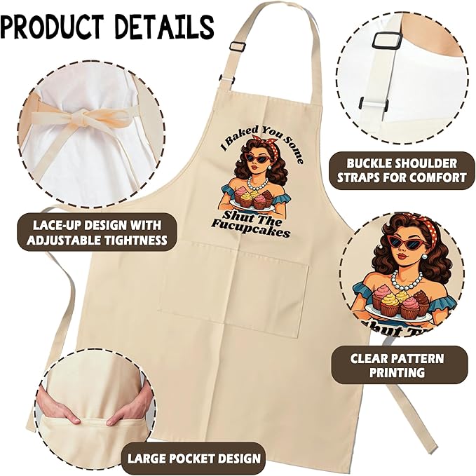 Funny Aprons for Women - Baking Gift for Women, Mothers Day Christmas Birthday Gifts, Perfect for Cooking, Bartending
