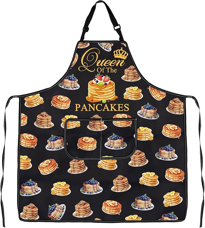 PXTIDY Pancake Inspired Gift Queen Of The Pancake Cooking Baking Apron Culinary Student Gift Bakery Apron