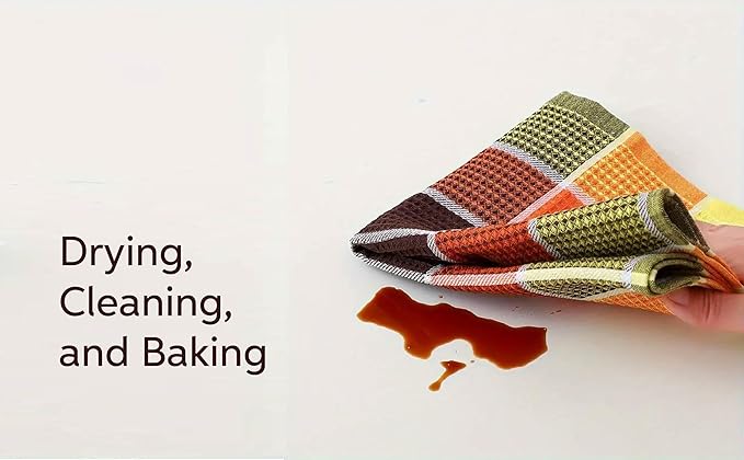 Premium Cotton Tea Towels Set– Super Absorbent, Durable & Soft, Kitchen Tea Towels for Drying, Cleaning, and Baking – Pack of 5, (68cm by 42cm) Eco-Friendly Dish Clothes.