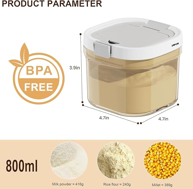sugar container with spoon, Coffee and Dry Food Storage Containers,Stackable, Easy-Clean, Perfect for Coffee, Flour, Sugar(27 oz / 3.4 Cups)