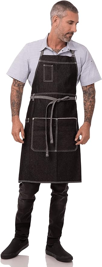 Chef Works Bronx Bib Apron with Scoop Neck
