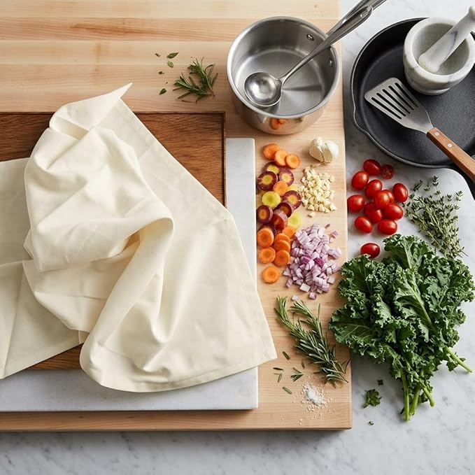 Urban Villa Kitchen Towels 100% Cotton Dish Towels for Kitchen(Set of 6) 20”x30” Dish Cloths Highly Absorbent Kitchen Linen Set with Hanging Loop Perfect for Drying – Ivory.
